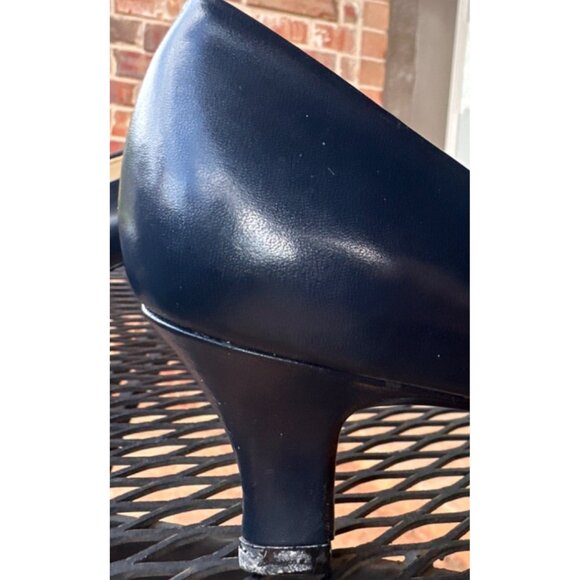 Foley's Calico Mid-Heel Navy Dress Shoes Women's Size 6M (READ) - Picture 6 of 16